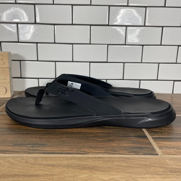 New Balance 340 v1 Mens Size 14 Shoes Black Slip On Thong Flip Flop Sandal - Picture 1 of 13
